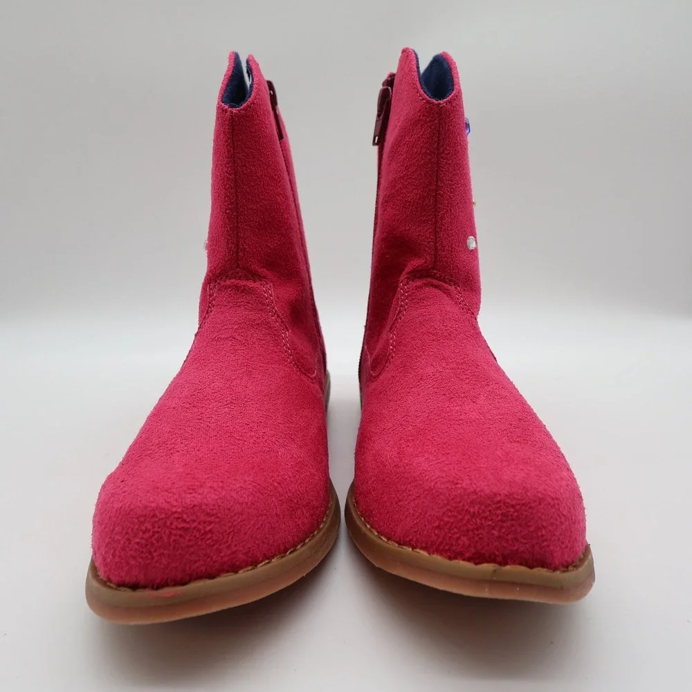 L'Amour Boots Girls Size 1 Fuchsia Pink Textile Western Cowgirl Rhinestone V8400
